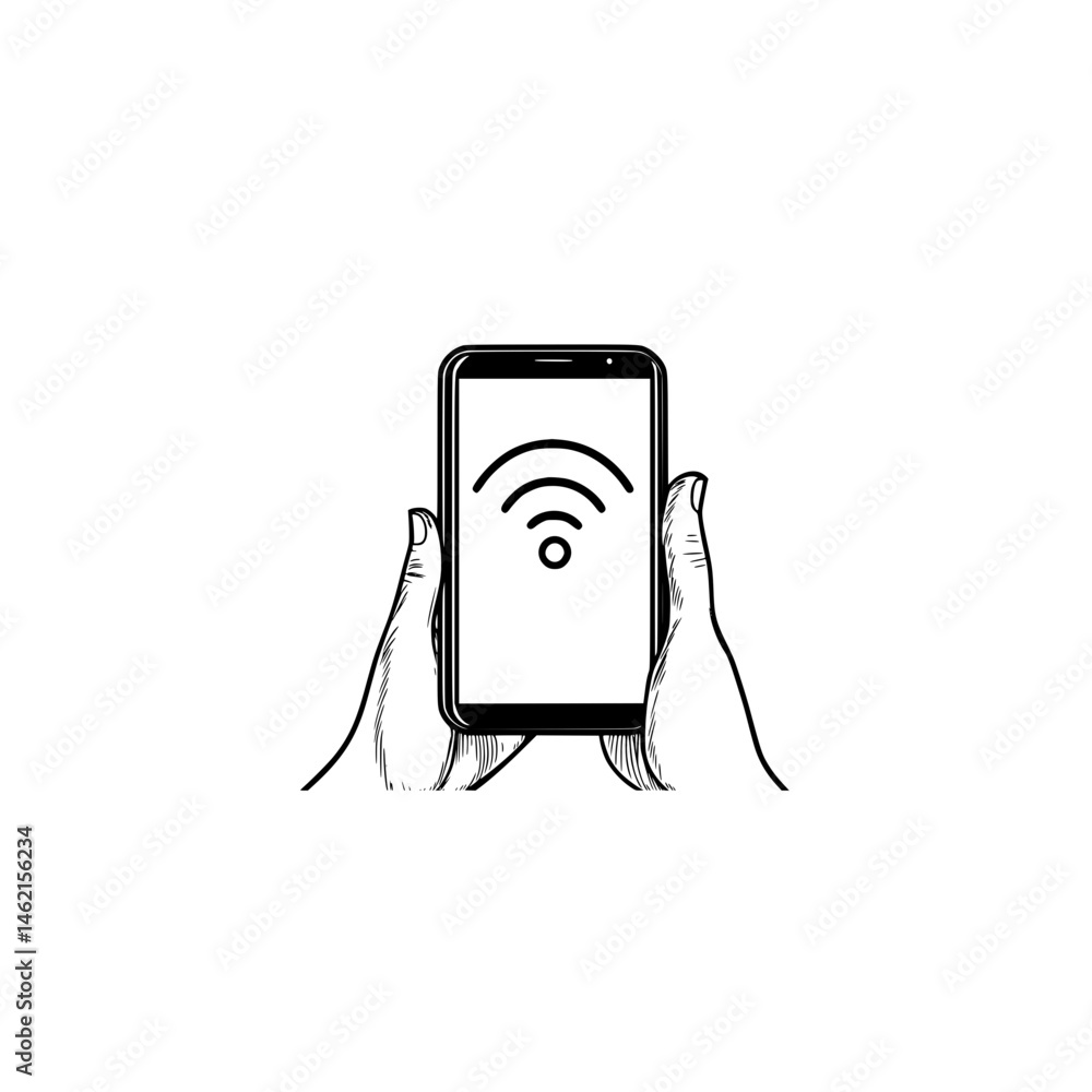 Poster vector icons of internet connection including wi fi signal and online link symbols