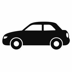car silhouette icon on white background 