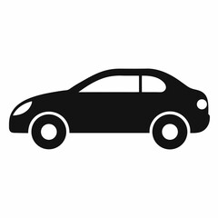 car silhouette icon on white background 