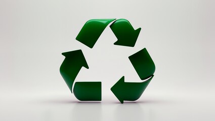 Obraz premium Recycling symbol emphasizing eco-friendly practices on white background