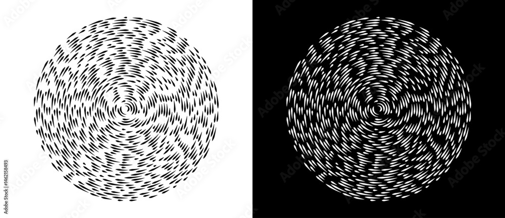 Leinwandbilder abstract background with lines in circle. art design spiral as logo or icon. a black figure on a whi