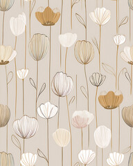 Elegant floral pattern with soft color palette.