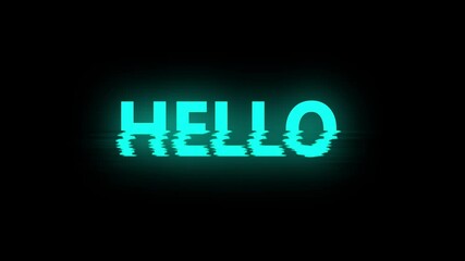 Animated Hello text on green screen background