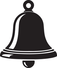 Hand Bell Silhouette Black Vector Illustration