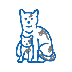 kitten mother cat breeding icon doodle illustration