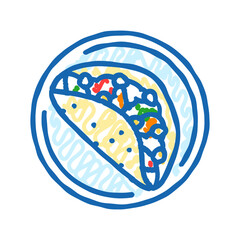 tacos fish icon doodle illustration