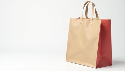 Single reusable shopping bag, white background, brand, business, reusable bag