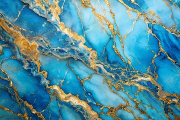 Fototapeta premium Elegant Blue & Gold Marble Texture Background: Vintage Style Design