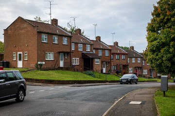 Residential estate street view in England UK