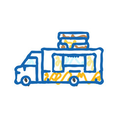 poke food truck icon doodle illustration