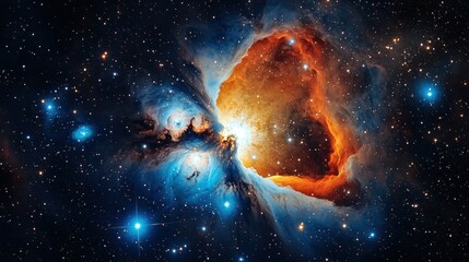 Cosmic nebula, vibrant colors, star formation