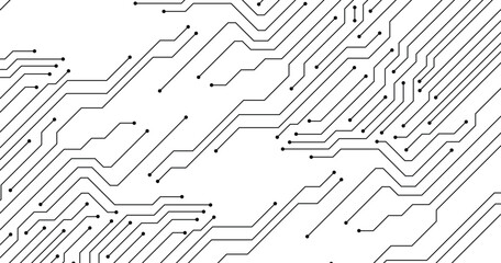 High tech technology geometric and connection system background with digital data abstract. Circuit board vector background 
