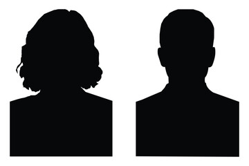Silhouettes people avatar profiles illustration portrait black vector eps 10