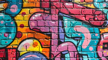 Obraz premium Urban Graffiti: A vibrant urban graffiti background with colorful street art, adding a youthful and edgy feel for fashion items. 
