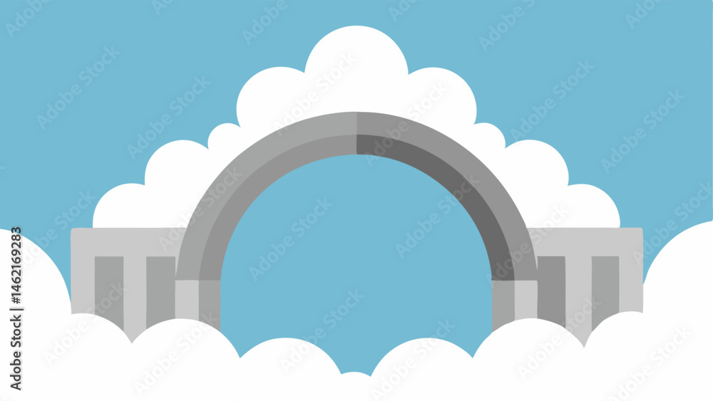 Aufkleber infinite arch a striking arched bridge depicted in clean lines and a bright color palette. the arc o
