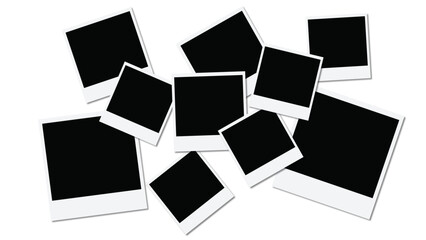 Realistic photo frame collage template with shadow