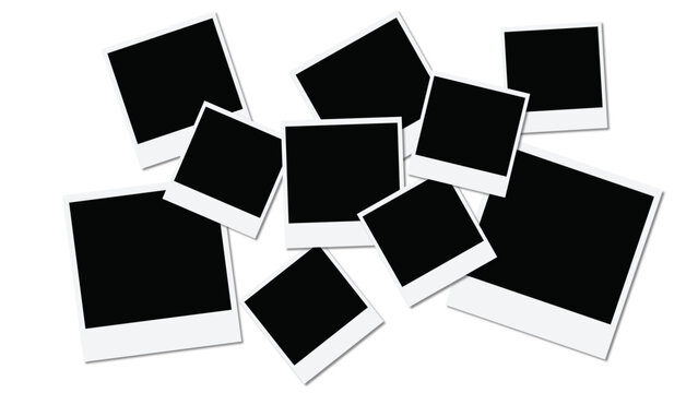 Realistic photo frame collage template with shadow