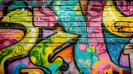 Urban Graffiti: A vibrant urban graffiti background with colorful street art, adding a youthful and edgy feel for fashion items. 
