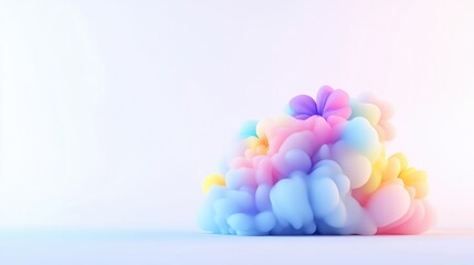 Abstract colorful cloud of pastel ink.  Soft, vibrant colors create a whimsical, playful aesthetic