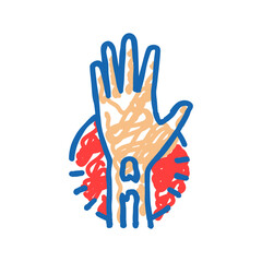 broken arm fracture injury icon doodle illustration