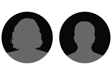 Vector silhouette of a woman's man's  profile head icon eps 10