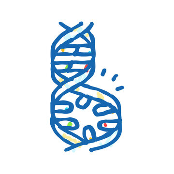 mutated dna genetic engineering icon doodle illustration