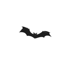 A Cartoon Bat Flying Through the Moonlit Night Sky Isolated on Transparent Background