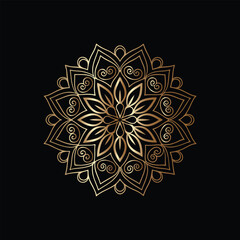 Black & White Mandala Ornament: Geometric Luxury Vector Design for Elegant Cards