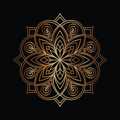 Black & White Mandala Ornament: Geometric Luxury Vector Design for Elegant Cards