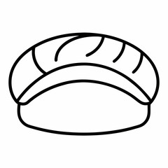 sushi outline icon on white background 