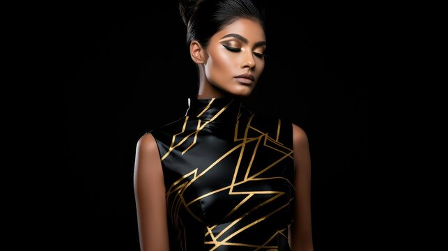 backdrop black and gold model