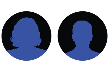 Silhouettes people avatar profiles vector eps