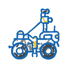 soil analysis robot harvests icon doodle illustration