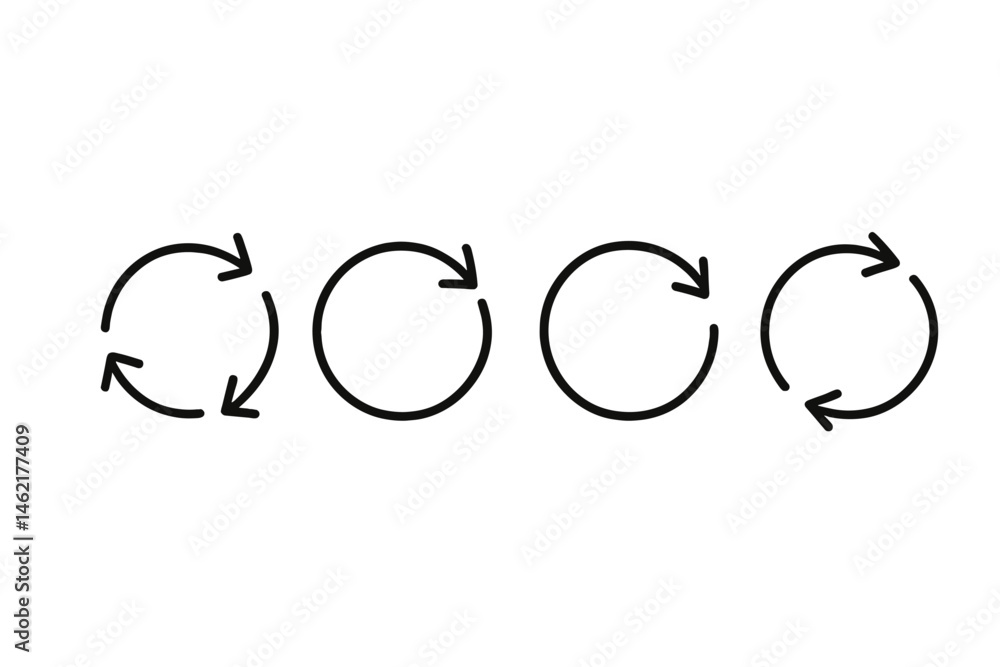 Poster vector illustration of circular arrows representing continuous motion and cycles in design and proce