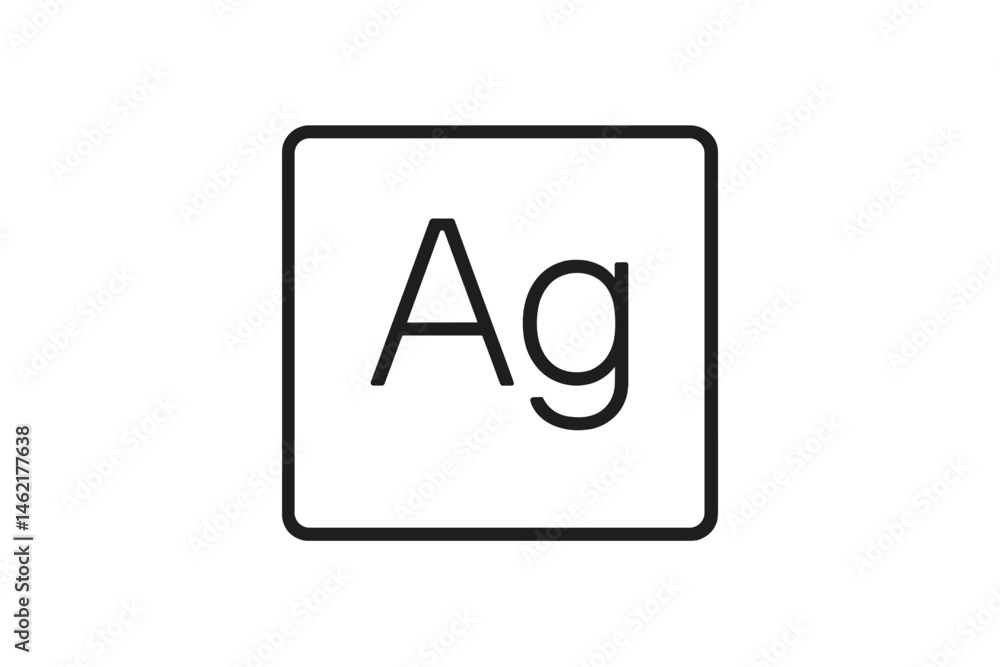 Poster silver element symbol icon in a simple vector format designed for educational and scientific purpose