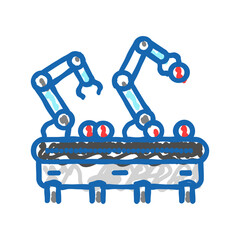 plant care robot harvests icon doodle illustration