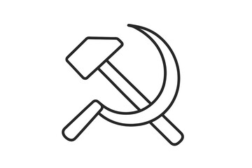 Icon representing labor and industry through crossed hammer and sickle in a vector illustration format