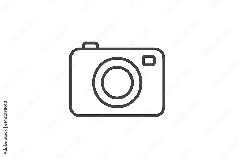Poster simple vector illustration icon of a camera designed for use in digital graphics