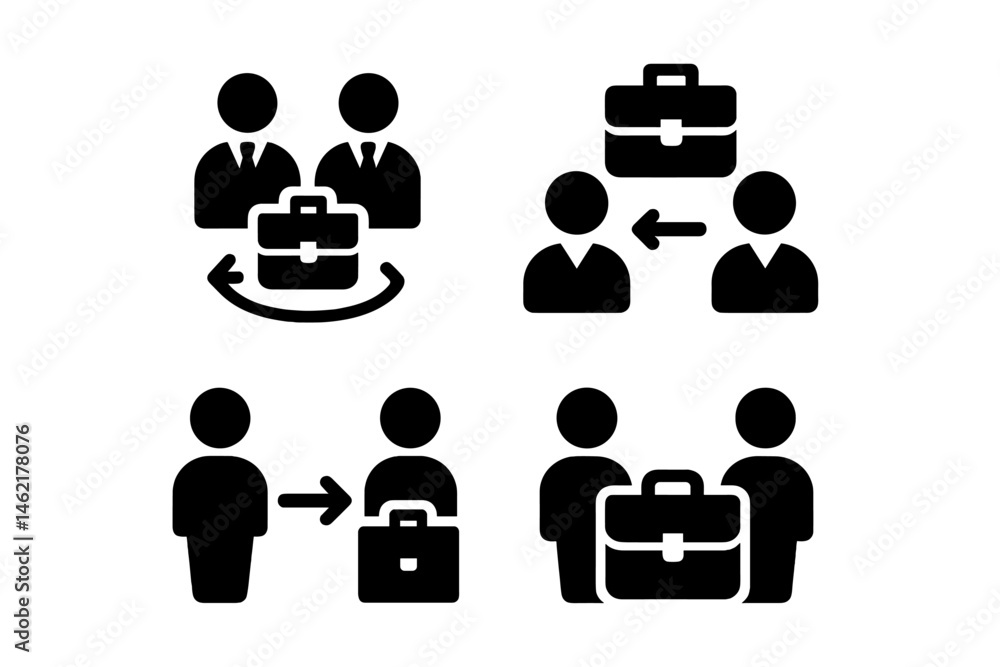 Poster vector illustration depicting business networking and collaboration in a professional environment