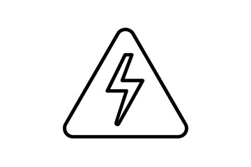 Vector illustration of a warning sign indicating electrical hazard with a lightning bolt symbol