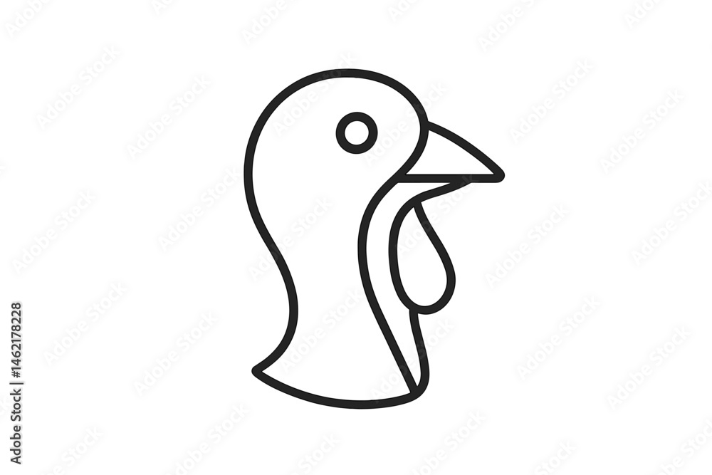 Poster vector illustration of a simple bird icon showcasing its distinctive features in a minimalist design
