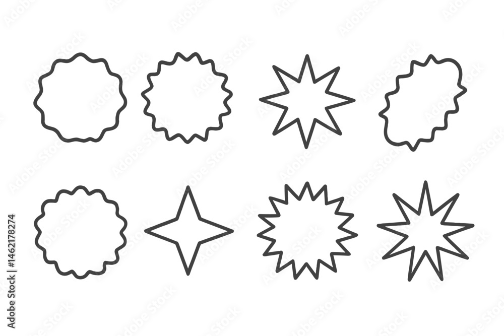Poster vector illustration featuring a collection of decorative shapes ideal for graphic design elements an