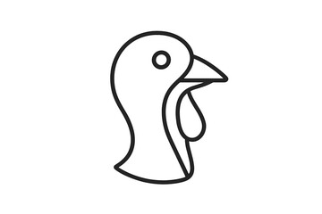 Vector illustration of a simple bird icon showcasing its distinctive features in a minimalist design