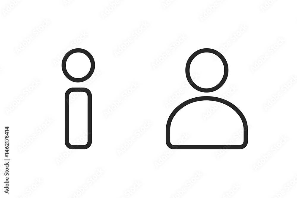 Poster vector illustration of information symbol and user icon representing online user data processing and