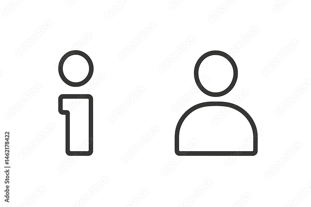 Poster vector illustration icons representing information symbol and user silhouette suitable for web and a