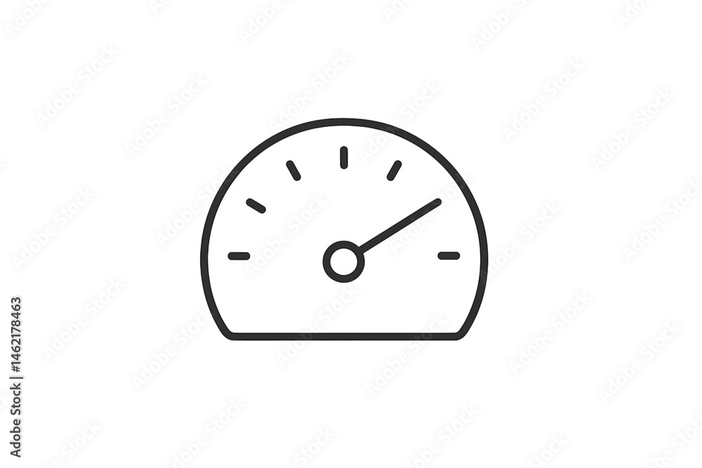 Poster vector illustration icon of a speedometer showing moderate speed level for use in design projects an