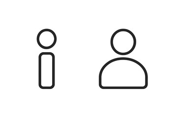 Vector illustration of information symbol and user icon representing online user data processing and information sharing in digital platforms