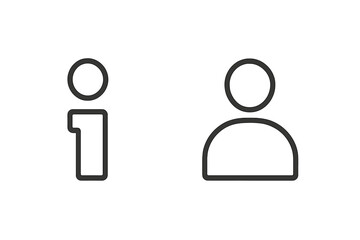 Vector illustration icons representing information symbol and user silhouette suitable for web and app design