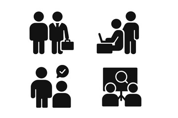 Business meeting and collaboration vector illustration with professional interactions and teamwork elements