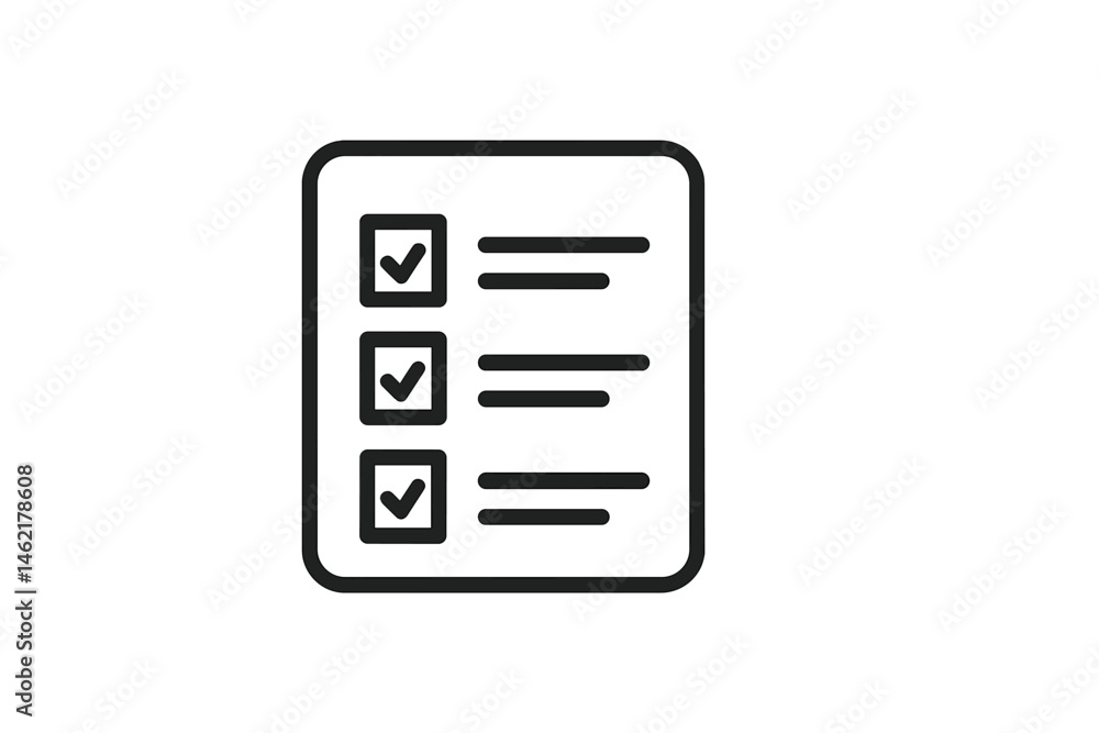 Poster vector illustration icon of a checklist with ticked boxes against a clean background